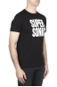 SBU 01799 T-shirt girocollo nera stampata a mano 02