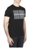 SBU 01802 T-shirt girocollo nera stampata a mano 02