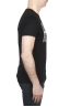 SBU 01802 Camiseta negra de cuello redondo estampado a mano 03