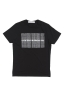 SBU 01802 Round neck black t-shirt printed by hand 05