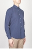 Classic Point Collar Blue Embossed Cotton Shirt