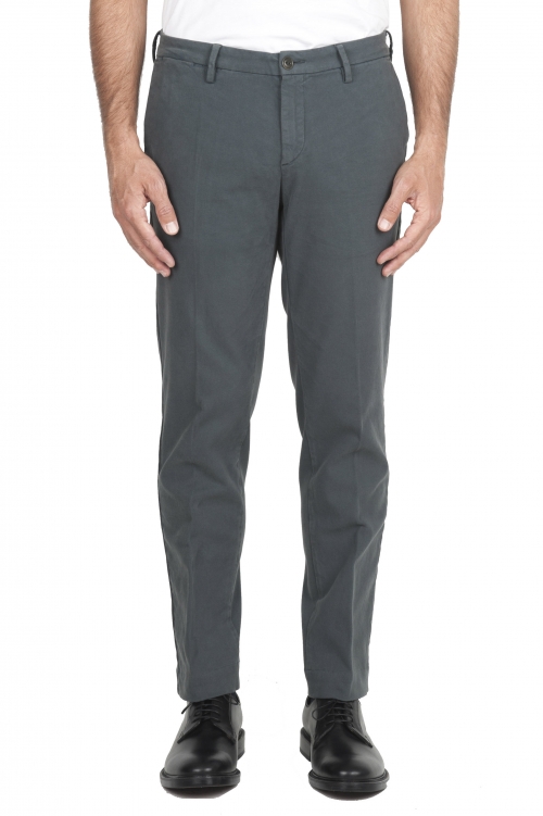SBU 01540_19AW Classic chino pants in grey stretch cotton 01