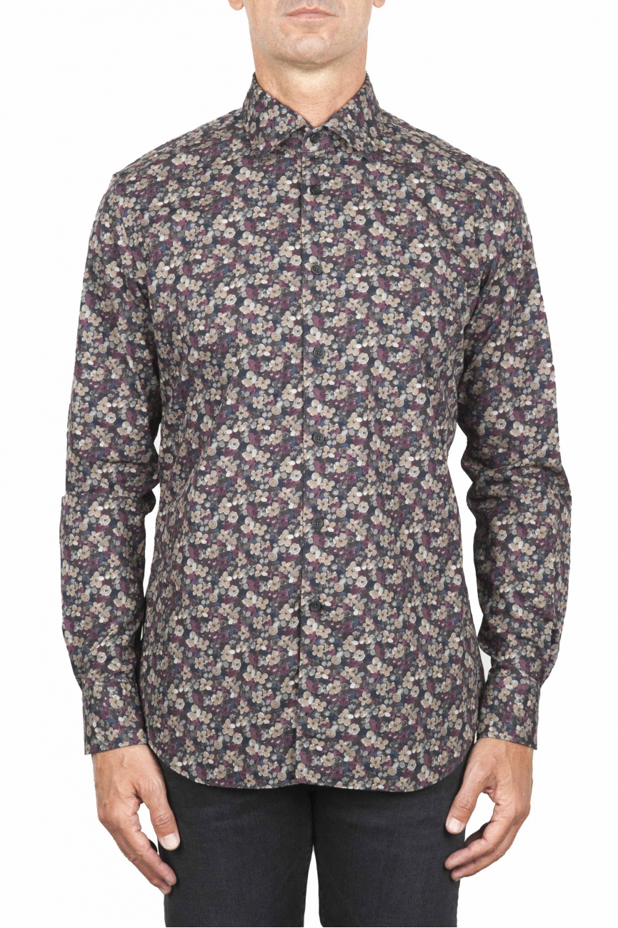 SBU 01821_19AW Camisa de algodón estampado floral gris 01