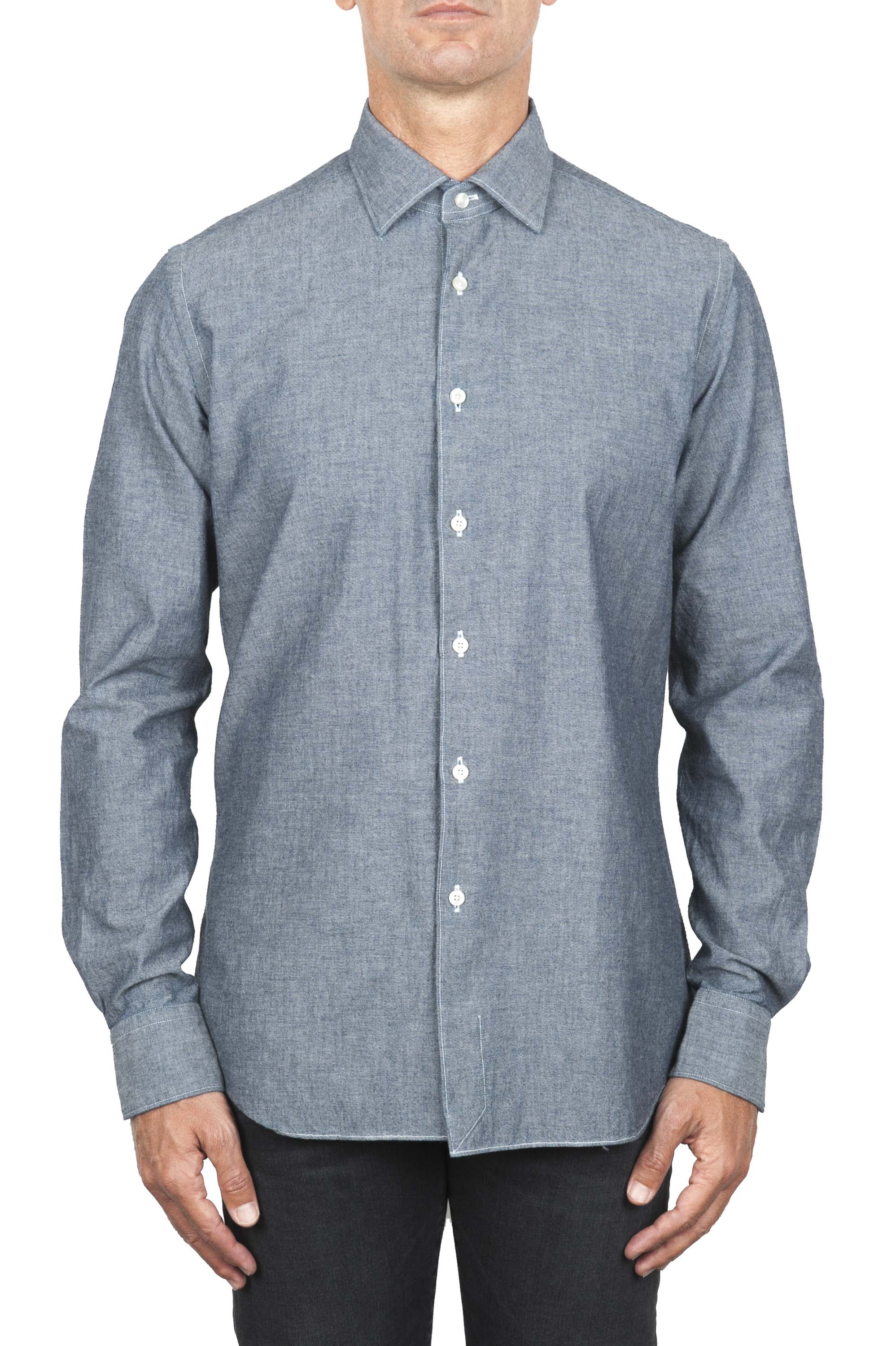 SBU 01826_19AW Classic grey cotton denim shirt 01