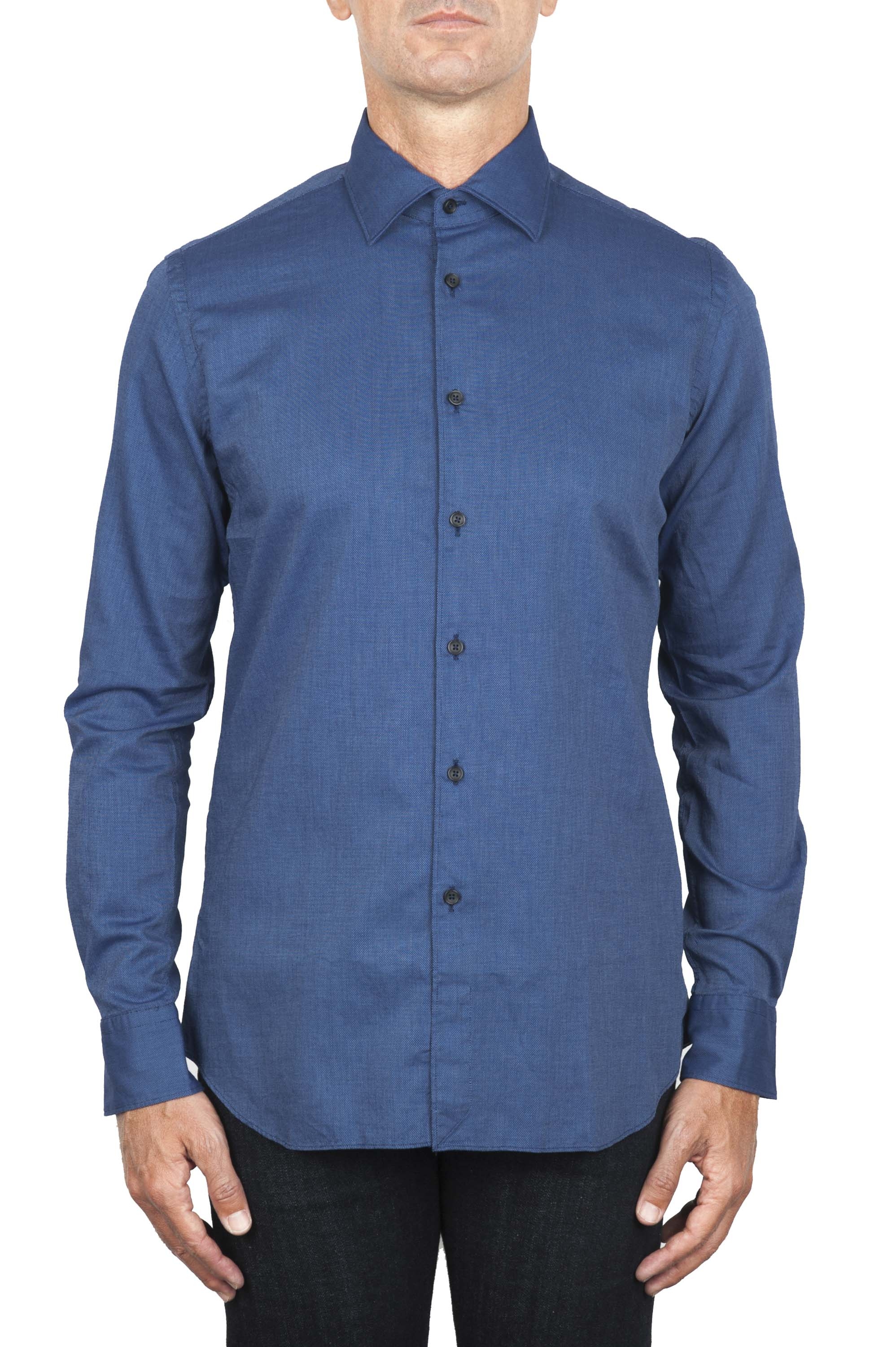 SBU 01828_19AW Camisa oxford clásica de algodón azul 01