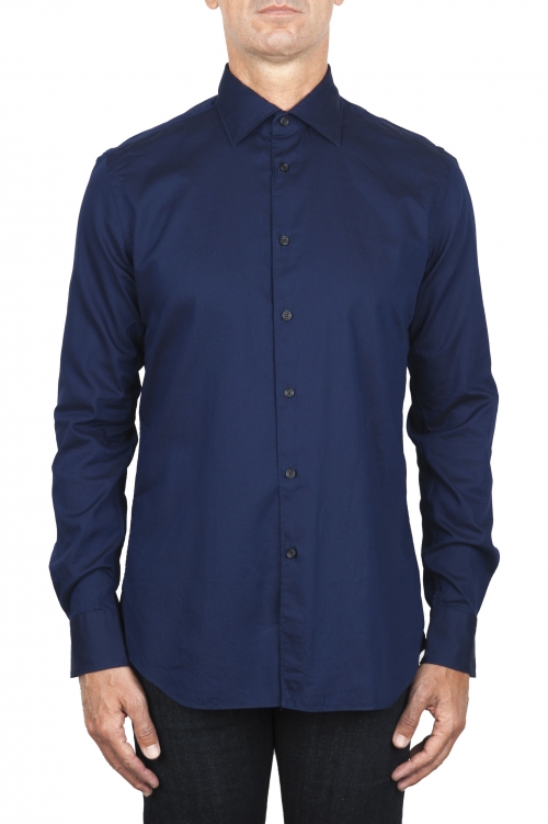 SBU 01829_19AW Camisa oxford clásica de algodón azul marino 01