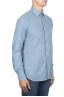SBU 01833_19AW Camisa clásica de sarga de algodón azul claro 02