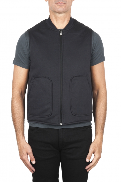 SBU 01841_19AW Grey cotton blend padded vest 01