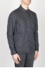 SBU - Strategic Business Unit - Stone Washed Blue Work Jacket In Mixed Cotton And Linen