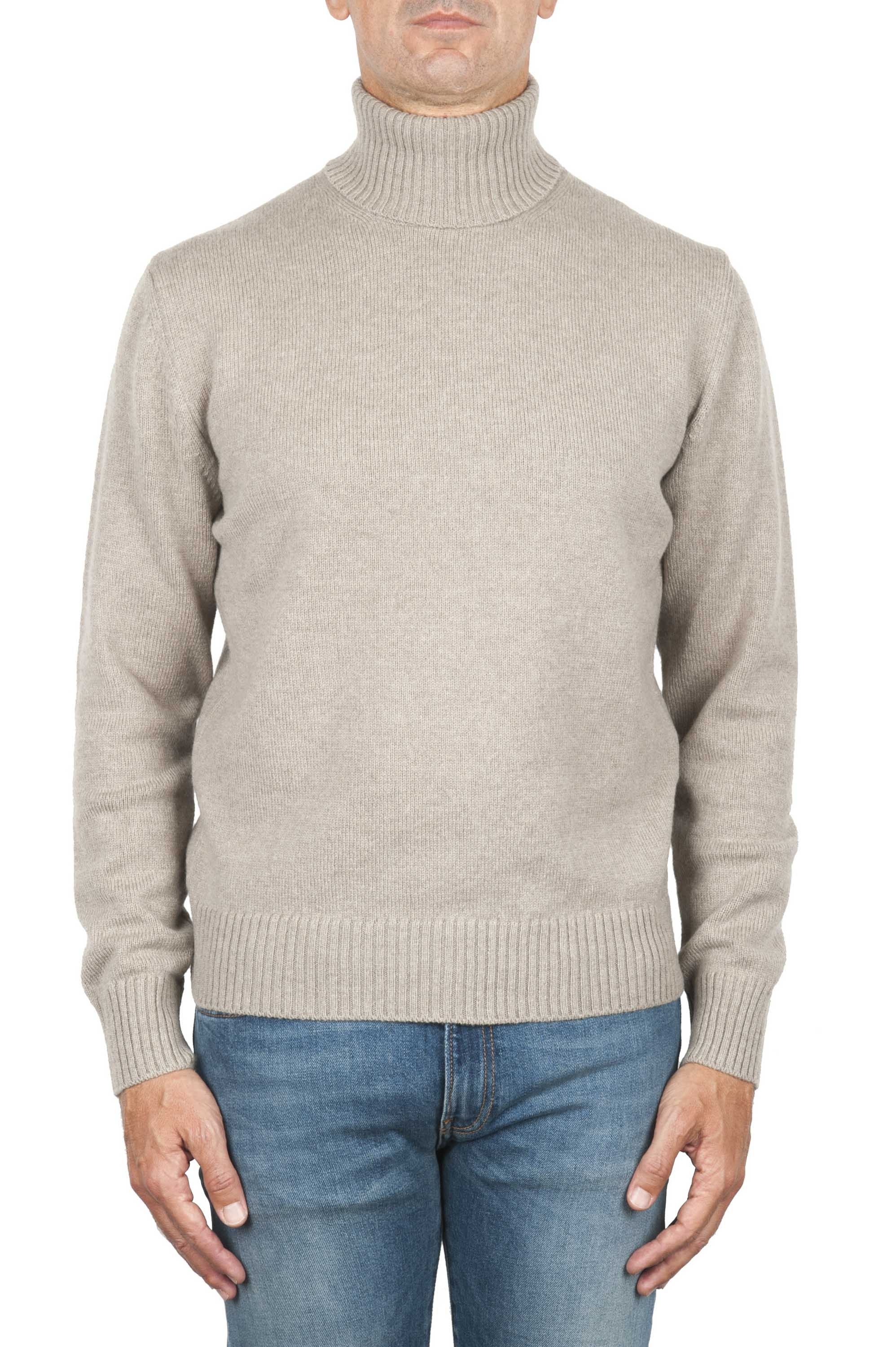 SBU 01854_19AW Beige roll-neck sweater in wool cashmere blend 01