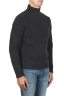 SBU 01861_19AW Pullover collo alto in pura lana a costa inglese grigio 02