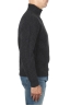 SBU 01861_19AW Pullover collo alto in pura lana a costa inglese grigio 03