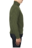 SBU 01862_19AW Green turtleneck sweater in pure wool fisherman's rib 03
