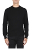 SBU 01873_19AW Black pure cashmere crew neck sweater 01