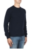 SBU 01874_19AW Blue crew neck sweater in merino wool extra fine 02