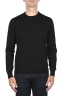 SBU 01875_19AW Black crew neck sweater in merino wool extra fine 01
