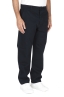SBU 01880_19AW Pantaloni comfort in cotone blu 02