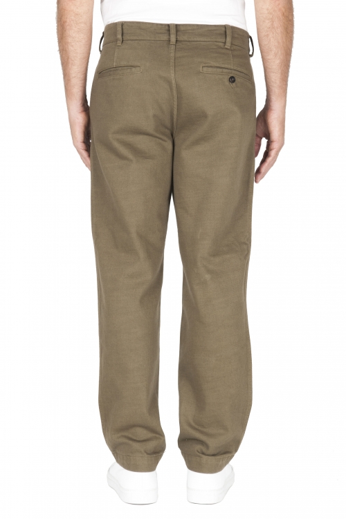 SBU 01882_19AW Pantalones confort de algodón verde 01