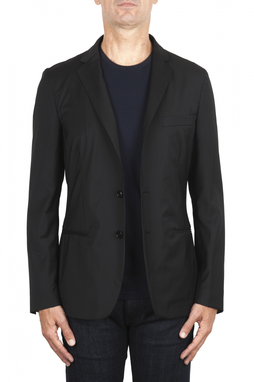 SBU 01896_19AW Black cool wool jacket unconstructed and unlined 01