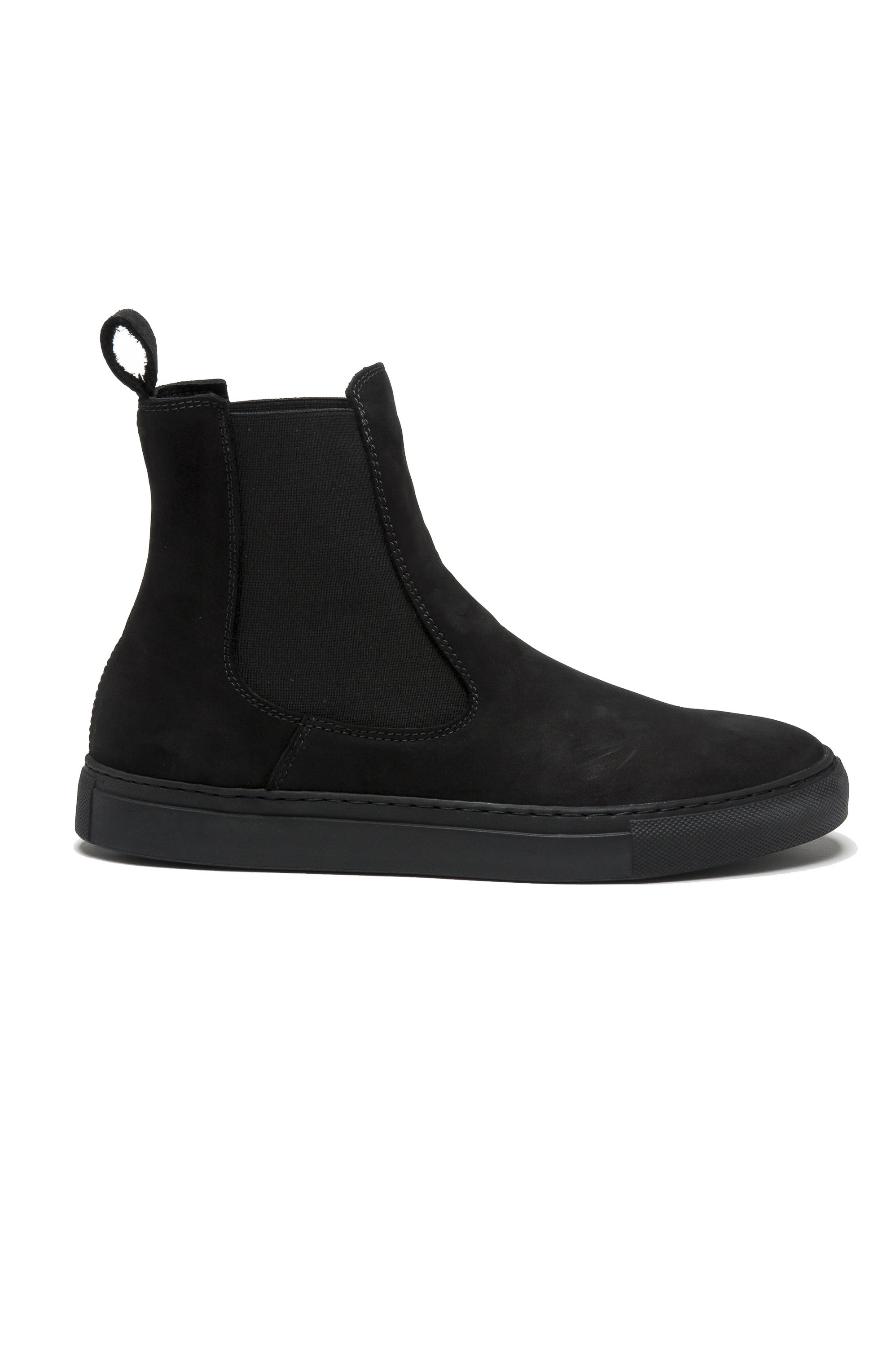 SBU 01506_19AW Classic elastic sided boots in black nubuck calfskin leather 01