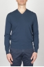 SBU - Strategic Business Unit - Classic V Neck Sweater In Blue Cotton