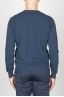 Classic V Neck Sweater In Blue Cotton