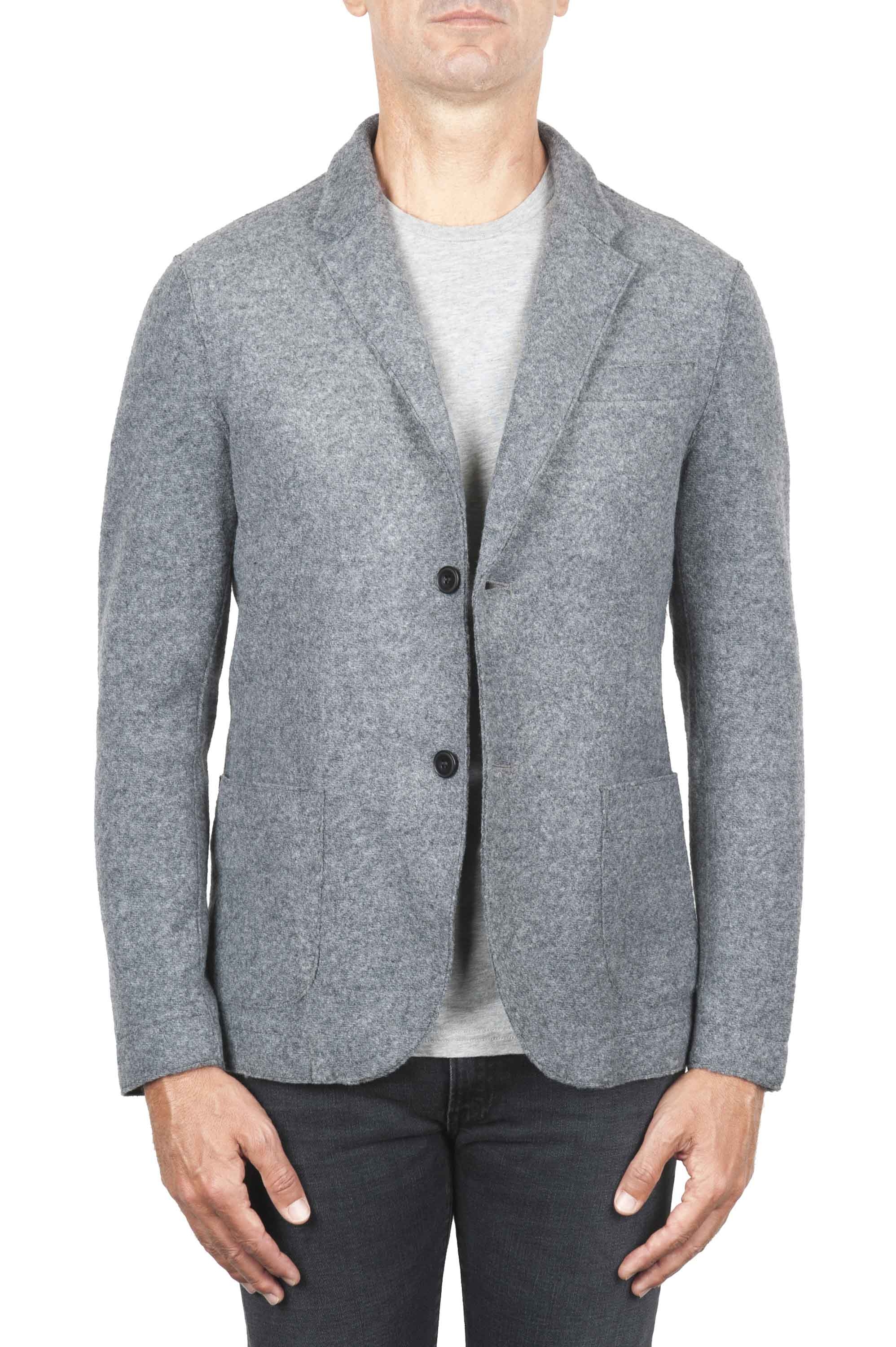 SBU 01336_19AW Grey wool blend sport jacket unconstructed and unlined 01