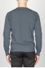 Classic V Neck Sweater In Grey Cotton