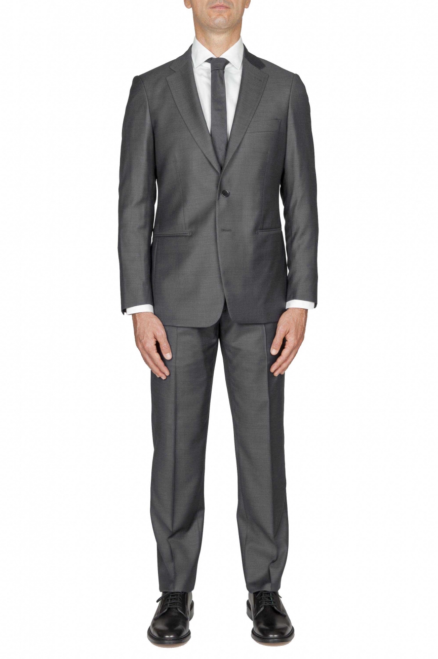 SBU 01051_19AW Blazer y pantalón formal de lana fresca gris para hombre 01