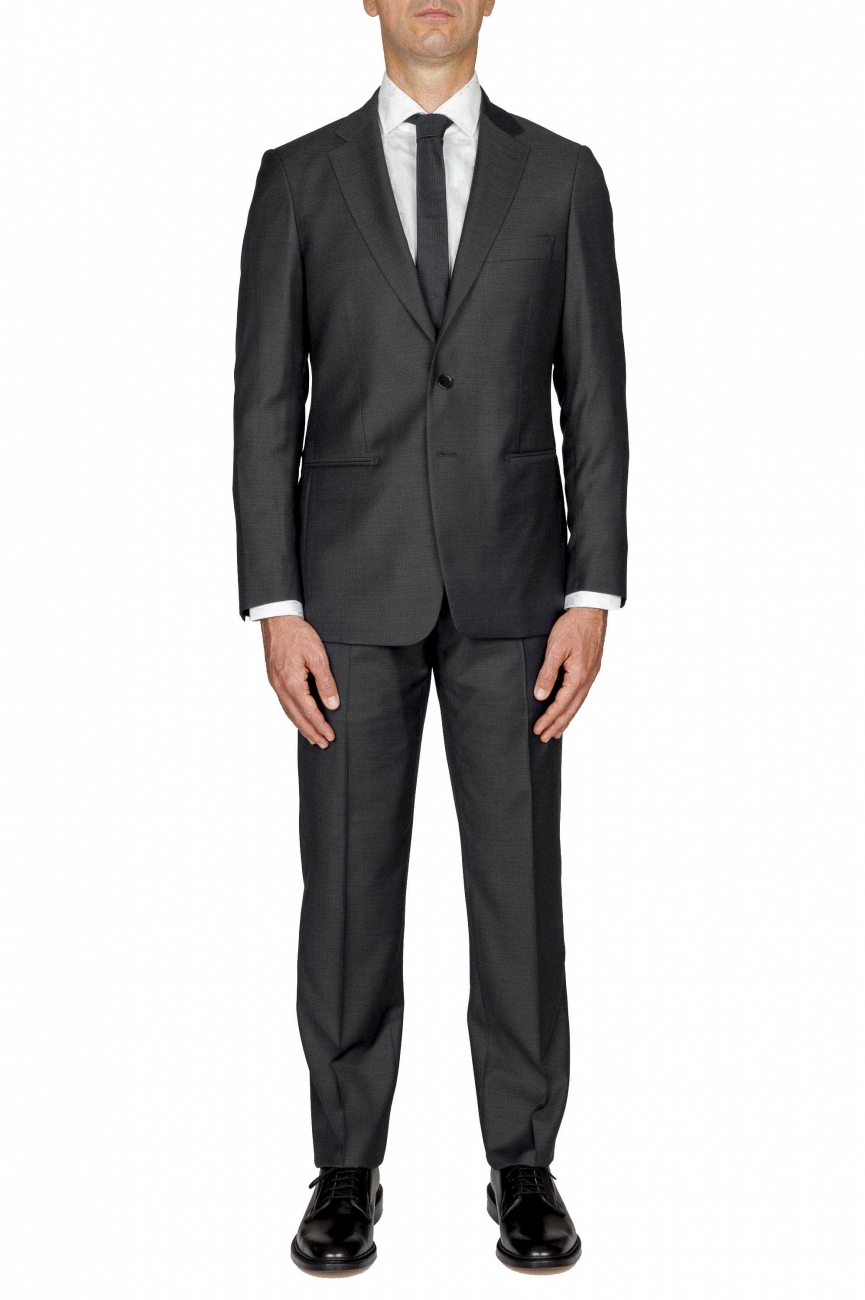 SBU 01052_19AW Blazer y pantalón formal de lana fresca negro para hombre 01