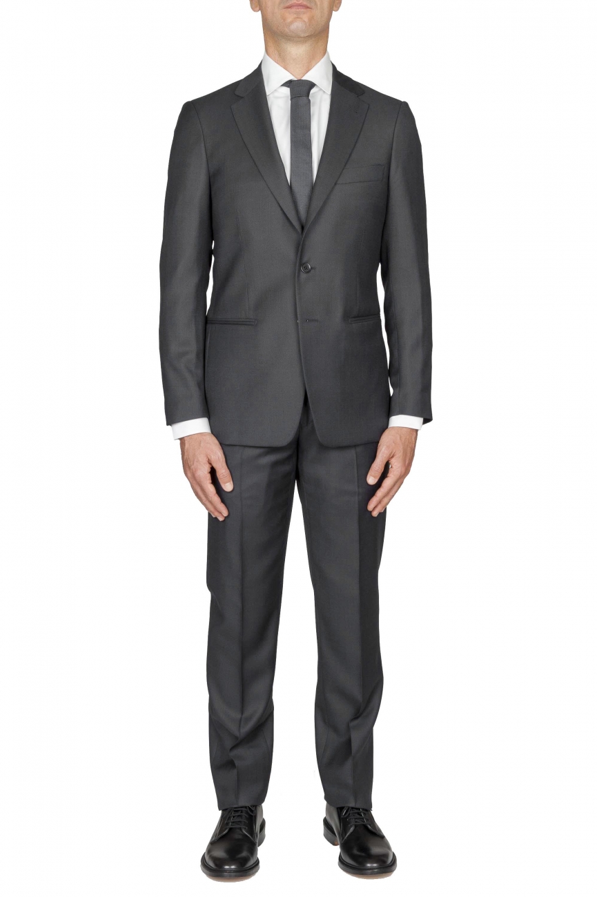 SBU 01054_19AW Men's grey cool wool formal suit partridge eye blazer and trouser 01