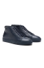 SBU 01522_19AW Mid top lace up sneakers in blue calfskin leather 02