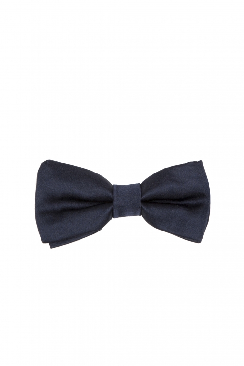 SBU 01032_19AW Classic ready-tied bow tie in blue silk satin 01