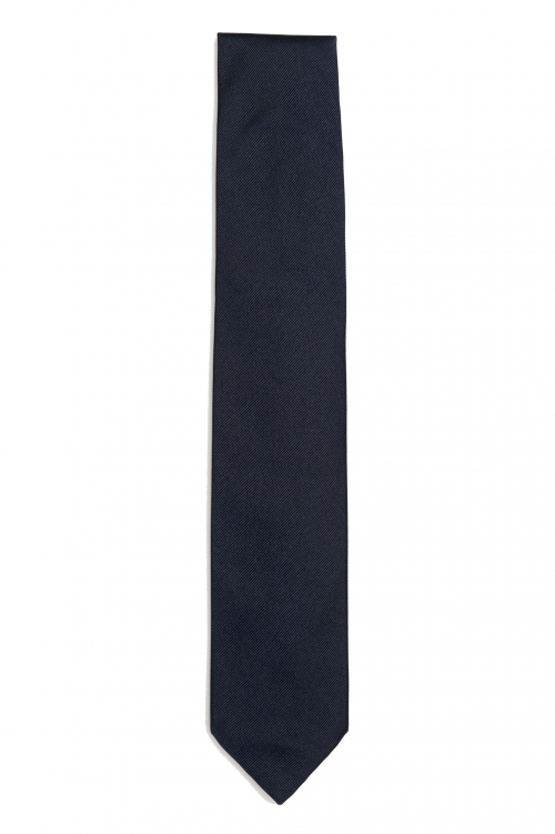 SBU 01572_19AW Cravatta classica skinny in seta nera 01