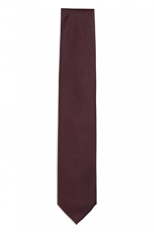 SBU 01573_19AW Classic skinny pointed tie in red silk 01