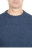 SBU 01468_19AW Blue crew neck sweater in boucle merino wool extra fine 04