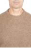 SBU 01470_19AW Suéter beige de cuello redondo en lana boucle merino extra fina 04
