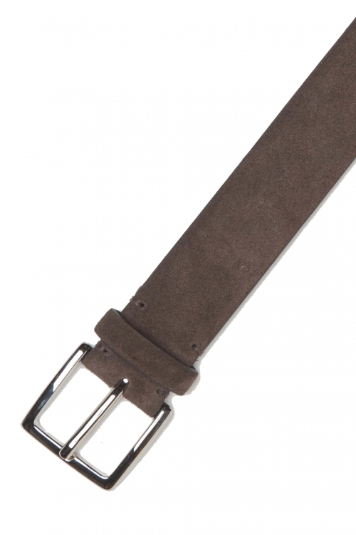 SBU 01241_19AW Clásico cinturón en gamuza marrón 3.5 cm 01