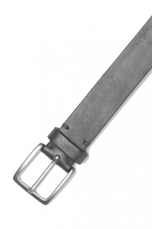 SBU 01247_19AW Clásico cinturón en piel de becerro negro 3 cm 01
