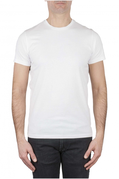 SBU 01162_19AW クラシック半袖コットンラウンドネックTシャツホワイト 01