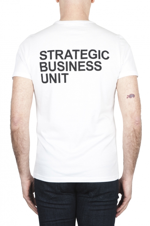 SBU 01792_19AW 手でプリントされたラウンドネックホワイトTシャツ 01