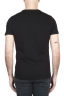 SBU 01802_19AW T-shirt noir à col rond imprimé à la main 04