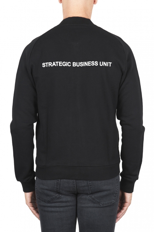 SBU 01463_19AW ブラックコットンジャージーボンバースウェットシャツ 01