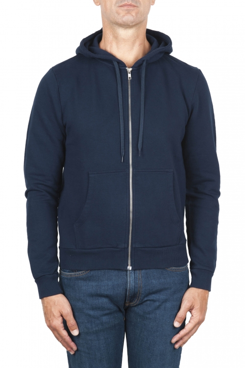 SBU 01464_19AW ブルーコットンジャージーフード付きスエットシャツ 01