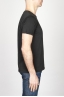 Classic Short Sleeve Flamed Cotton Scoop Neck T-Shirt Black