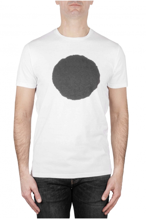 SBU 01168_19AW 古典的な半袖綿ラウンドネックtシャツ灰色と白の印刷グラフィック 01