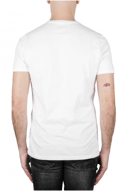 SBU 01168_19AW 古典的な半袖綿ラウンドネックtシャツ灰色と白の印刷グラフィック 01