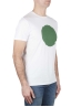 SBU 01920_19AW Shirt classique vert et blanche col rond manches courtes en coton graphique imprimé 02