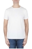 SBU 01637_19AW T-shirt girocollo aperto in cotone fiammato bianca 01