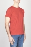 SBU - Strategic Business Unit - T-Shirt Girocollo Aperto A Maniche Corte In Cotone Fiammato Rosso